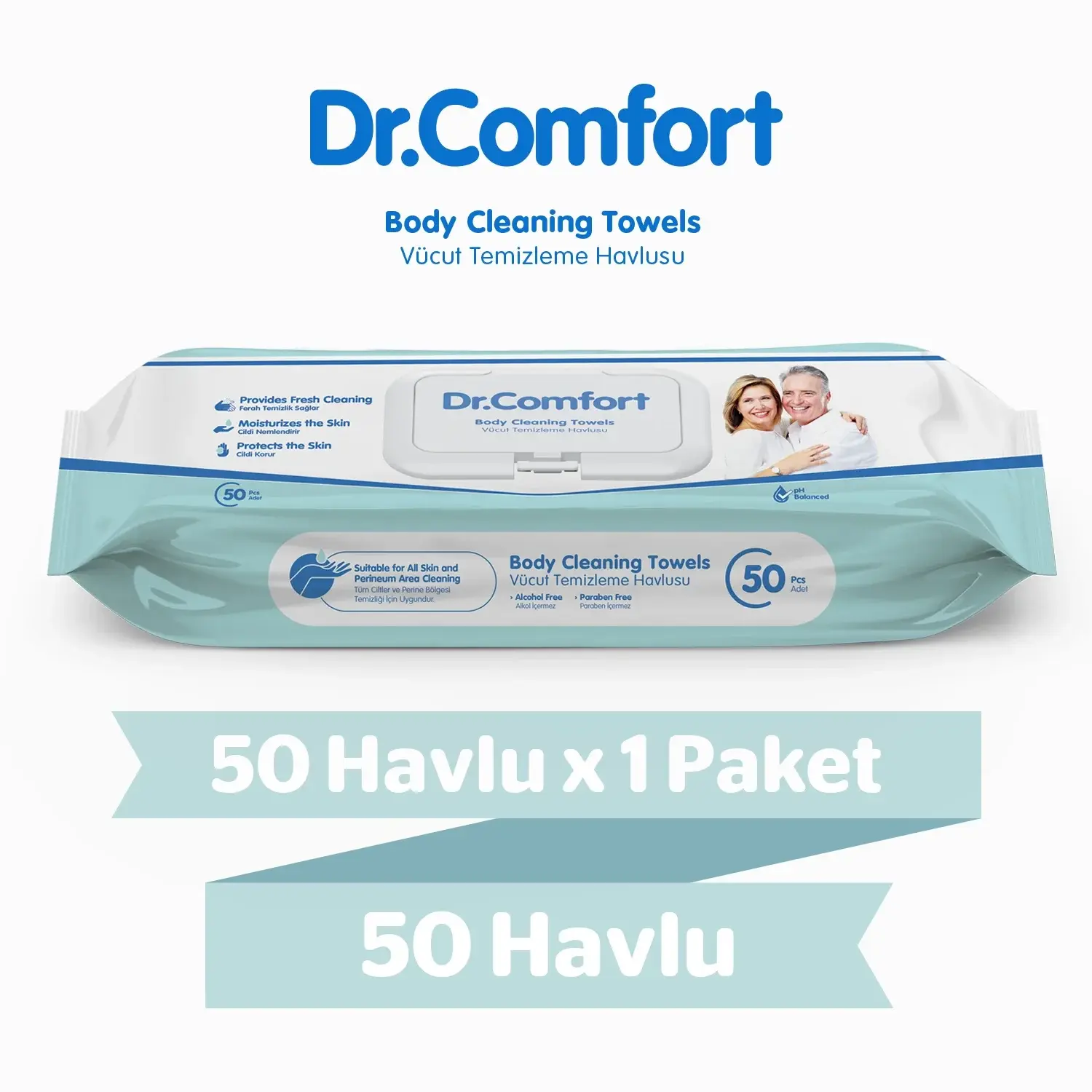 Dr.Comfort Perine ve Vücut Bölgesi Havlusu 50 li