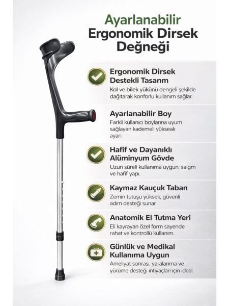 FixFlex Kanedyen Koltuk Değneği Eko (1 Çift)