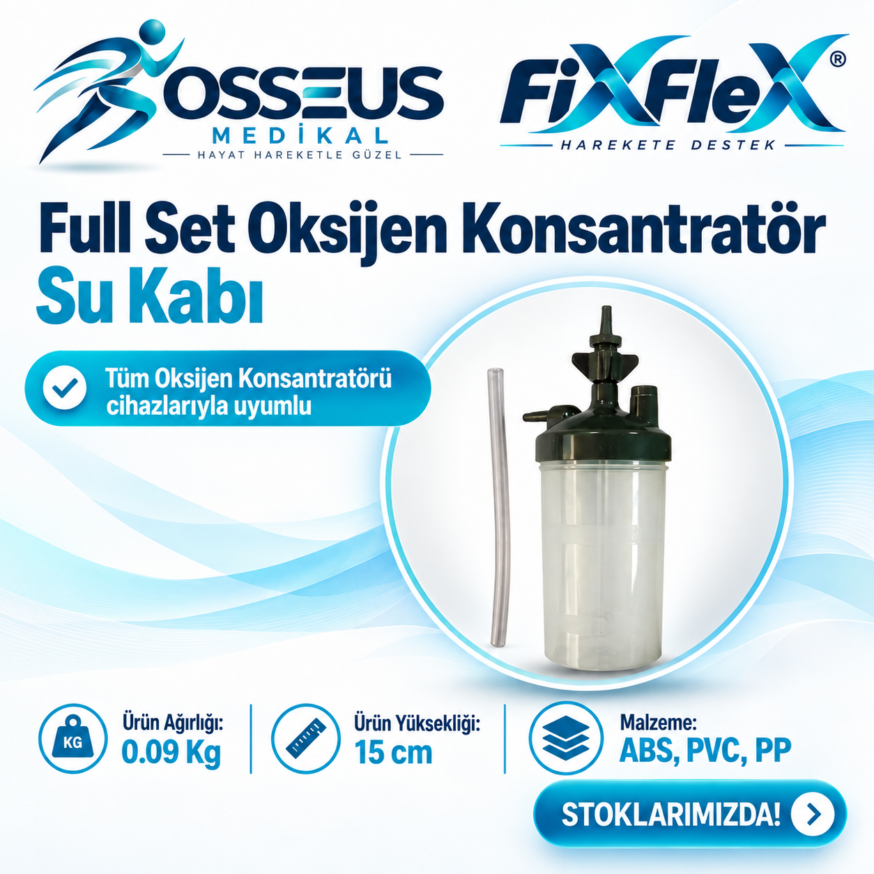 FixFlex Oksijen Konsantratörü Su Kabı