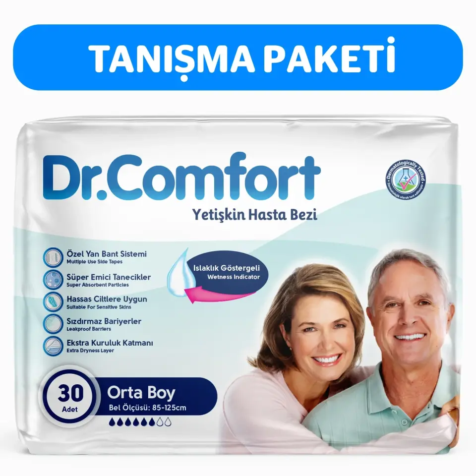 Dr.Comfort Bel Bantlı Hasta Bezi M 30 lu