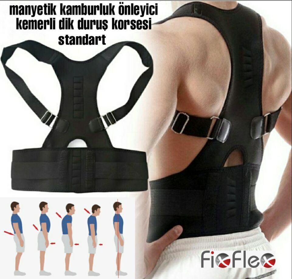 FİXFLEX MIKNATISLI MANYETİK KAMBURLUK ÖNLEYİCİ KEMERLİ DİK DURUŞ KORSESİ STANDART