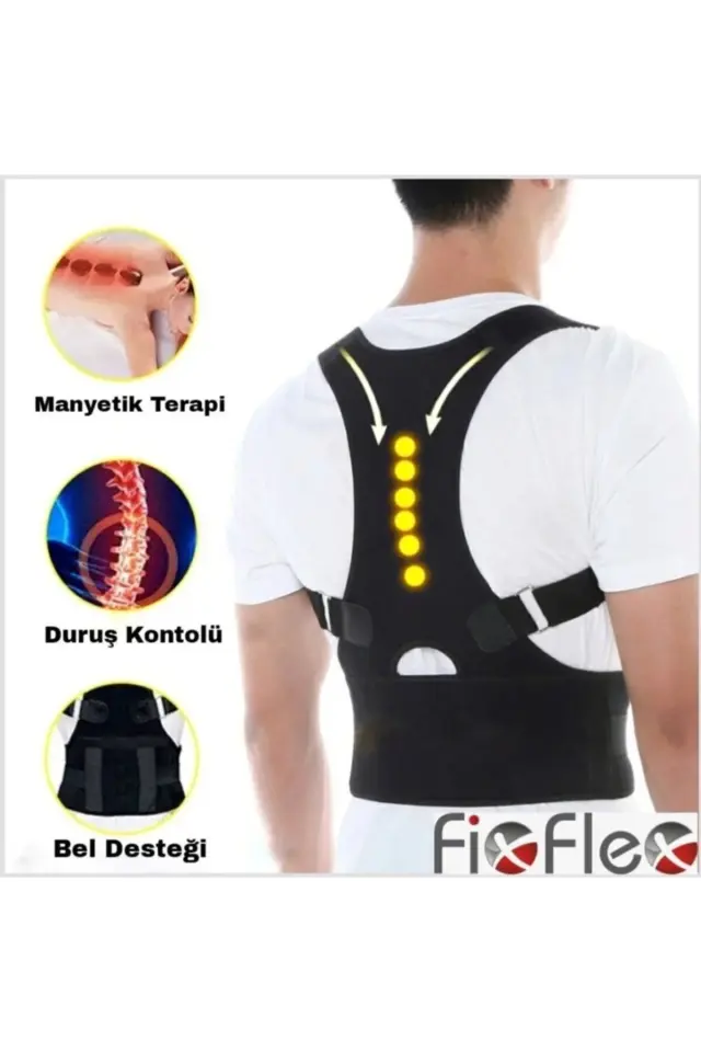 FixFlex Mıknatıslı Manyetik Kamburluk Önleyici Kemerli Dik Duruş Korsesi Standart
