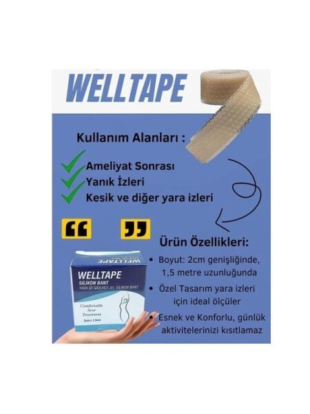 WELLTAPE - SILIKON BANT  2CM X 1,5M
