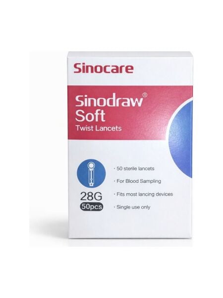 Sinocare Sinodraw Soft Tek Kullanımlık Lanseti 28G (50 li)