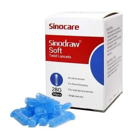 Sinocare Sinodraw Soft Tek Kullanımlık Lanseti 28G (50 li)