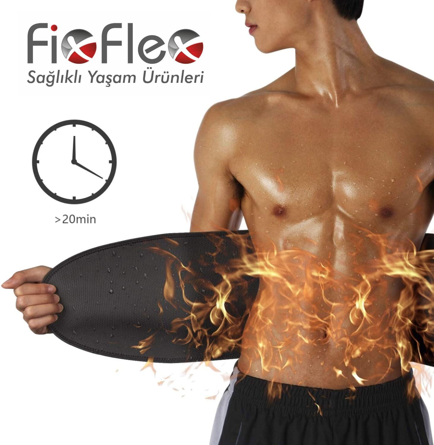 FİXFLEX NEOPREN GÖBEK İNCELTEN SAUNA ETKİLİ TERMAL KORSE STANDART