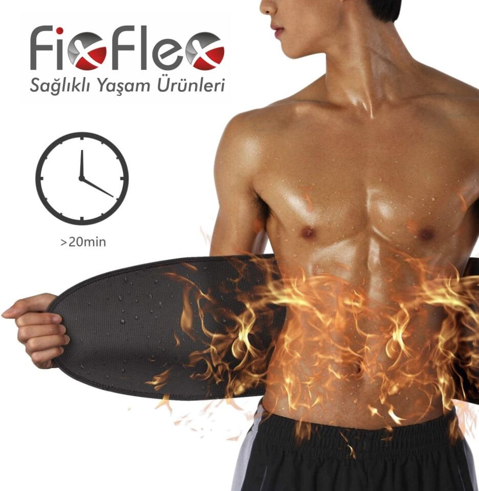 FixFlex Neopren Göbek İncelten Sauna Etkili Termal Korse Standart
