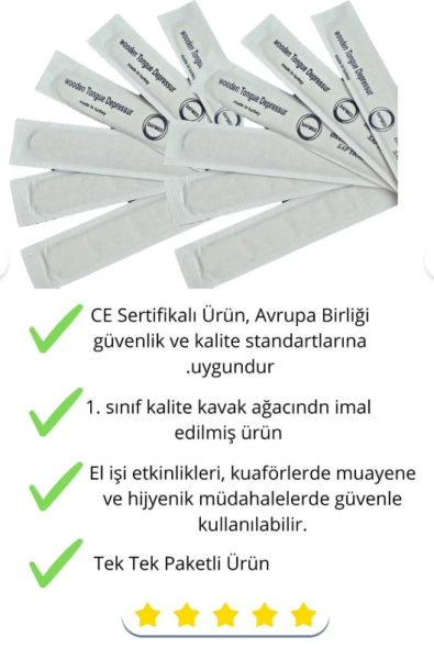 Safmed Tahta Dil Basacağı (Steril Abeslang) 100'lü