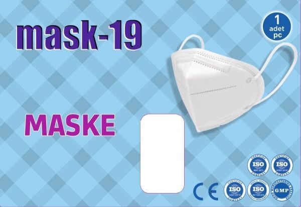 Mask-19 Non-Steril Tek Kullanımlık Yüz Maskesi Beyaz (10 Adet)