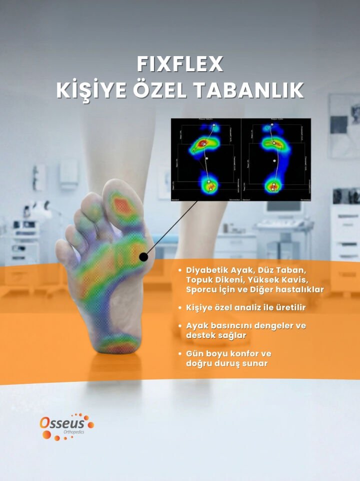 FixFlex İçe Basma Kişiye Özel Tabanlık (Özel Cihaz İle Analiz Yapılarak Hazırlanmaktadır)