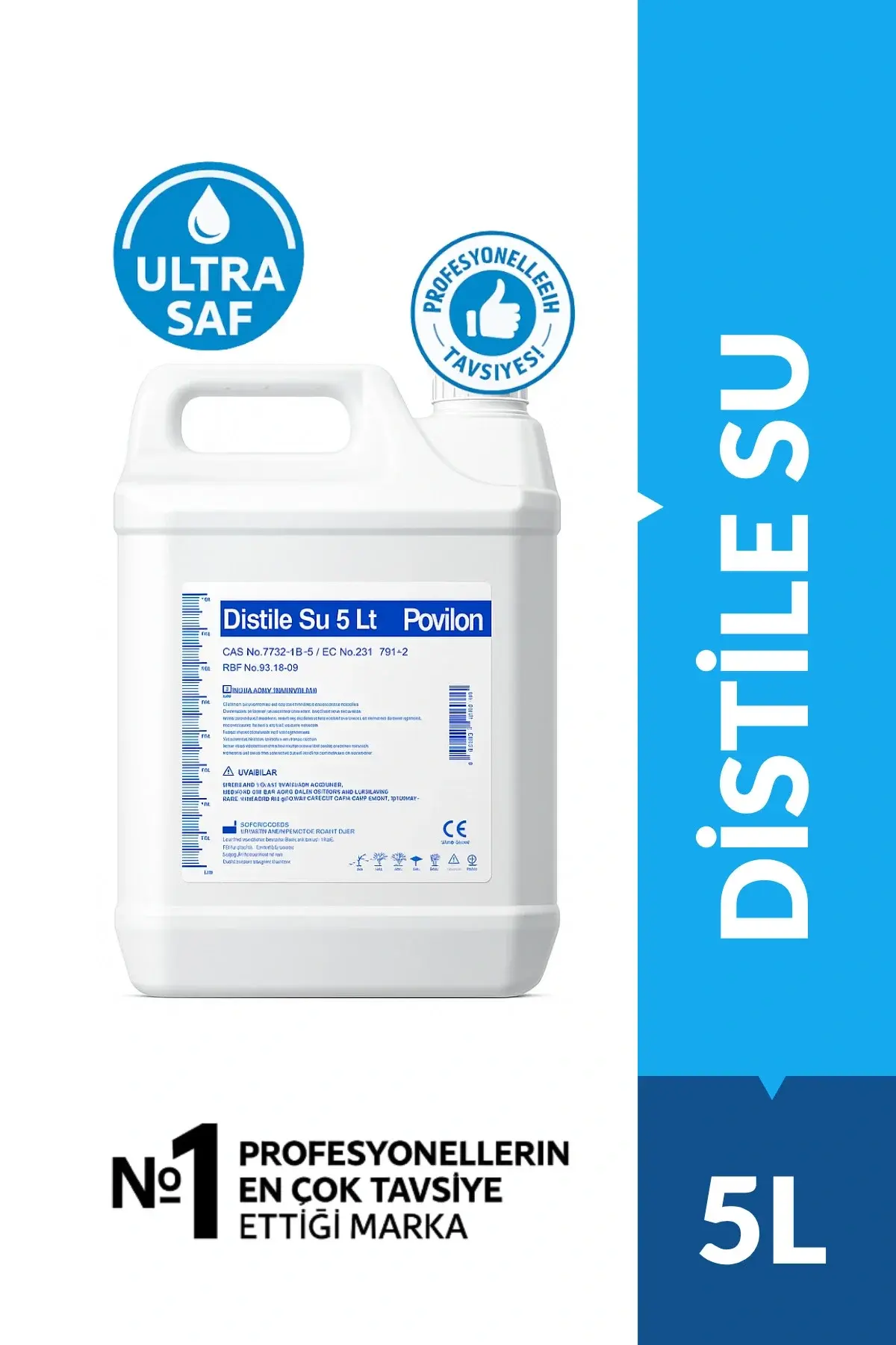 Ultra Saf Distile Su 5 Litre – Ütü, Akü, Radyatör, Akvaryum Ve Gümüş Suyu Için Yüksek Saflıkta Su