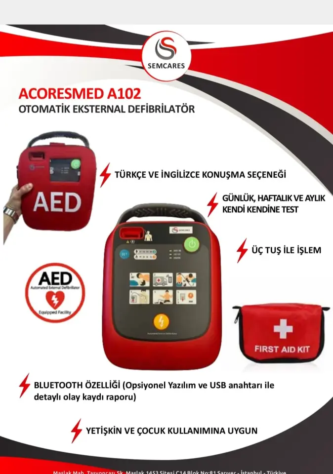 ACORESMED A102 OTOMATIK EKSTERNAL DEFIBRILATOR (AED/OED) - YARI OTOMATIK