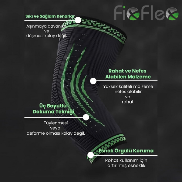 FixFlex Çapraz Sargılı Profesyonel Diz Destek Bandajı Spor Kullanımına Uygun Standart Dizlik