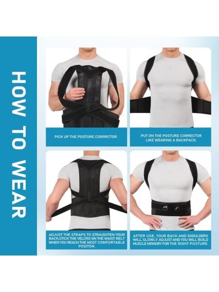 FixFlex Unisex Dik Durus Korsesi - Kamburluk Önleyici Sırt Korsesi (Standart)