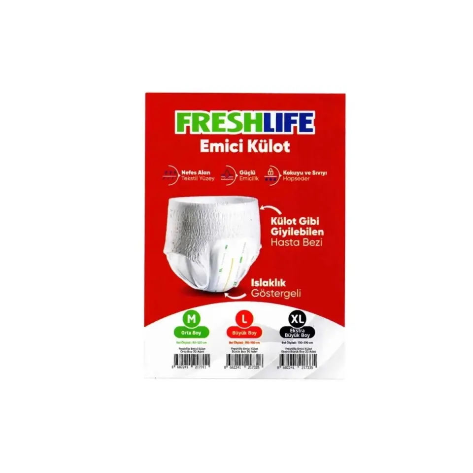 FreshLife Külotlu Hasta Bezi M 30 lu