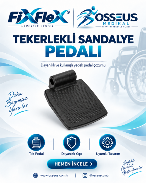 FixFlex Tekerlekli Sandalye Ayak Basma Pedalı Plastik (1 Adet)