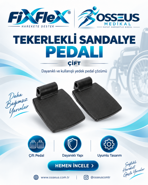 FixFlex Tekerlekli Sandalye Ayak Basma Pedalı Plastik (1 Çift)