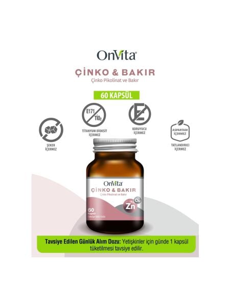 Onvita Çinko & Bakır (Çinko Pikolinat Ve Bakır ) 60 Kapsül