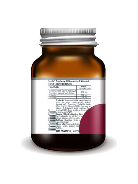 Onvita Cranberry D-Mannoz ve C Vitamini 30 Yumuşak Kapsül