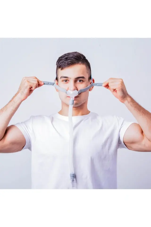 P2 Burun Yastıklı Cpap Maskesi (3 Yedek Başlıklı)