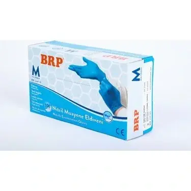 BRP PUDRASIZ (MAVİ NİTRİL) MUAYENE ELDİVENİ 100 LÜK - M