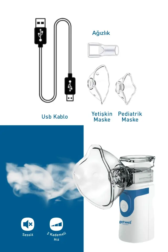GETWELL UN101 MESH SARJLI NEBULIZATOR