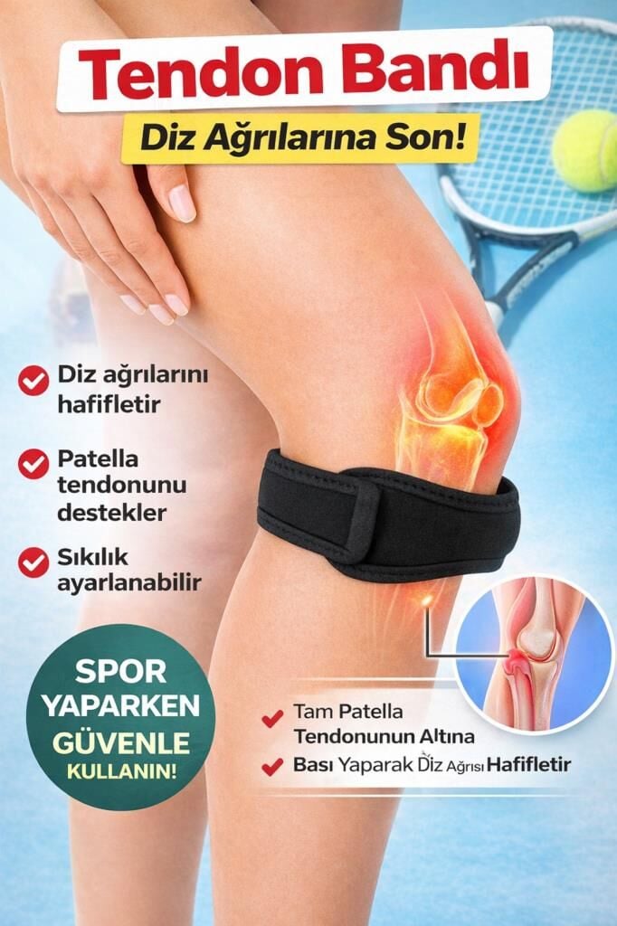 FixFlex Ayarlanabilir Diz Ağrısına Karşı Etkili Silikonlu Tendon Bandı