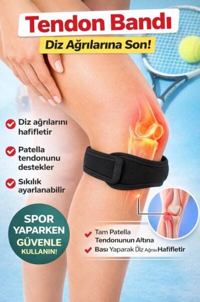 FixFlex Ayarlanabilir Diz Ağrısına Karşı Etkili Silikonlu Tendon Bandı