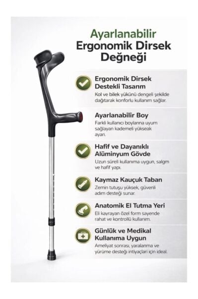 FixFlex Kanedyen Koltuk Değneği Eko (Tek)