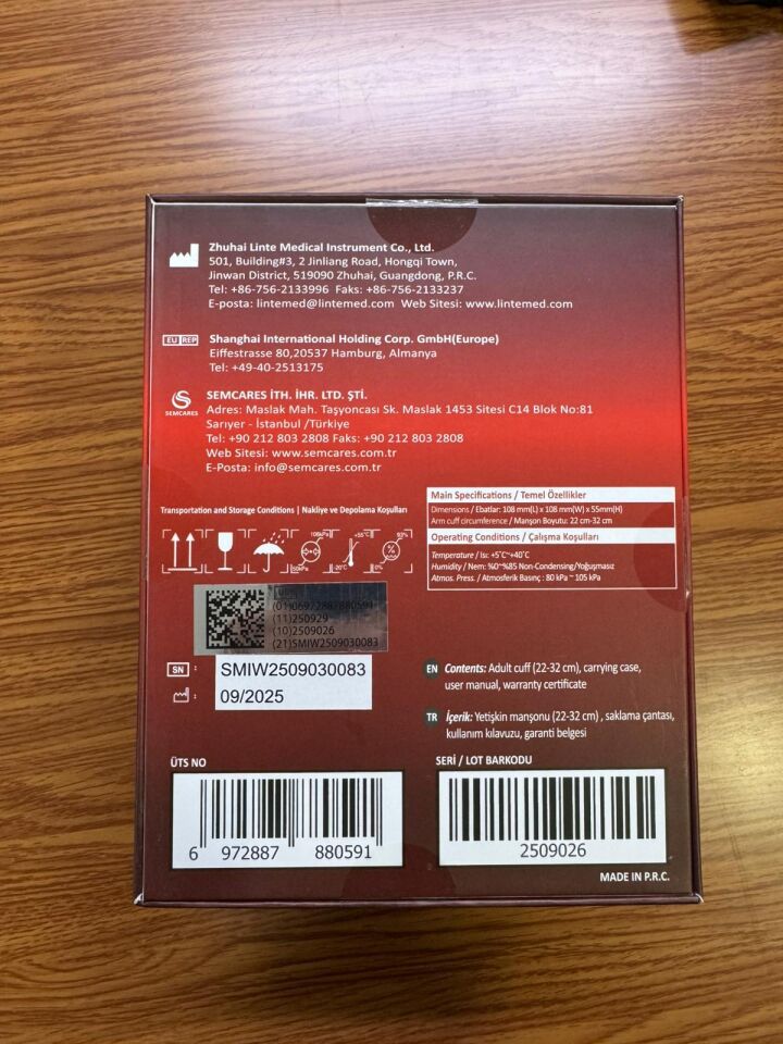 SEMCARES LT-P70 KOLDAN KONUŞAN ŞARJLI TANSİYON ALETİ