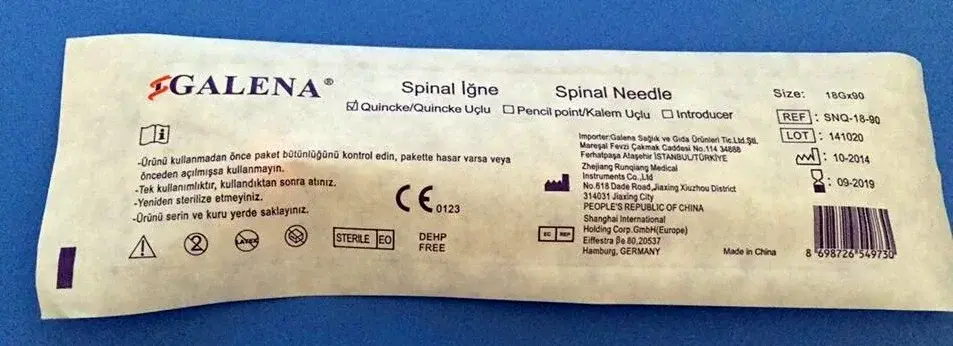 Galena Spinal İğne 22G Siyah