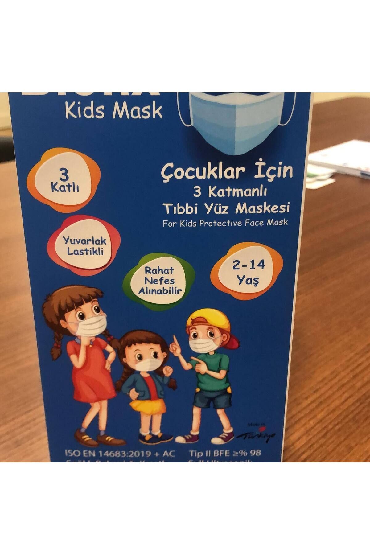 BIOFIX 3 KATLI COCUK MASKE (10 LU X 5 KUTU)