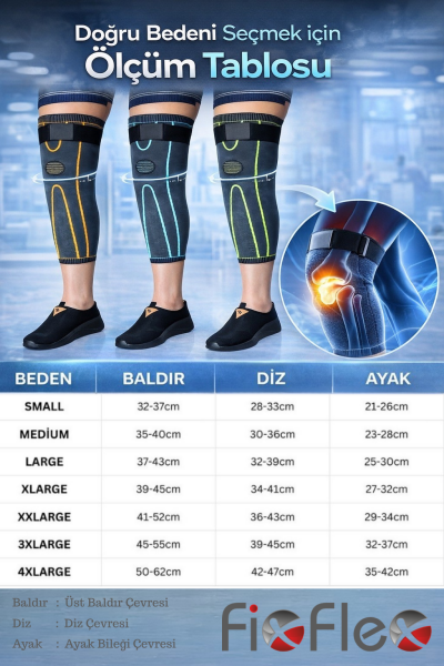 FixFlex Kompresyon Destekli Kaymaz Ağrı Azaltıcı Diz Koruyucu Sıcak Tutan Dizlik Lüks Örgü (Gri/Turuncu) (1 Adet)