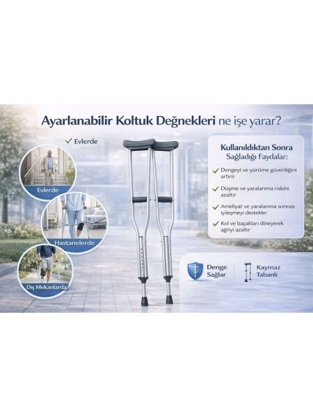 Koltuk Altı Değneği Yerli (Tek) M